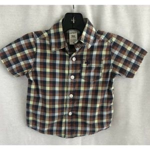 Carter’s Baby Boy Shirt Top Button Down Brown 9M